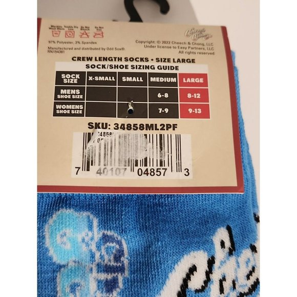 Cheech & Chong Big Brand Novelty Crew Socks (2 pair) Cheech and Chong - Picture 3 of 3